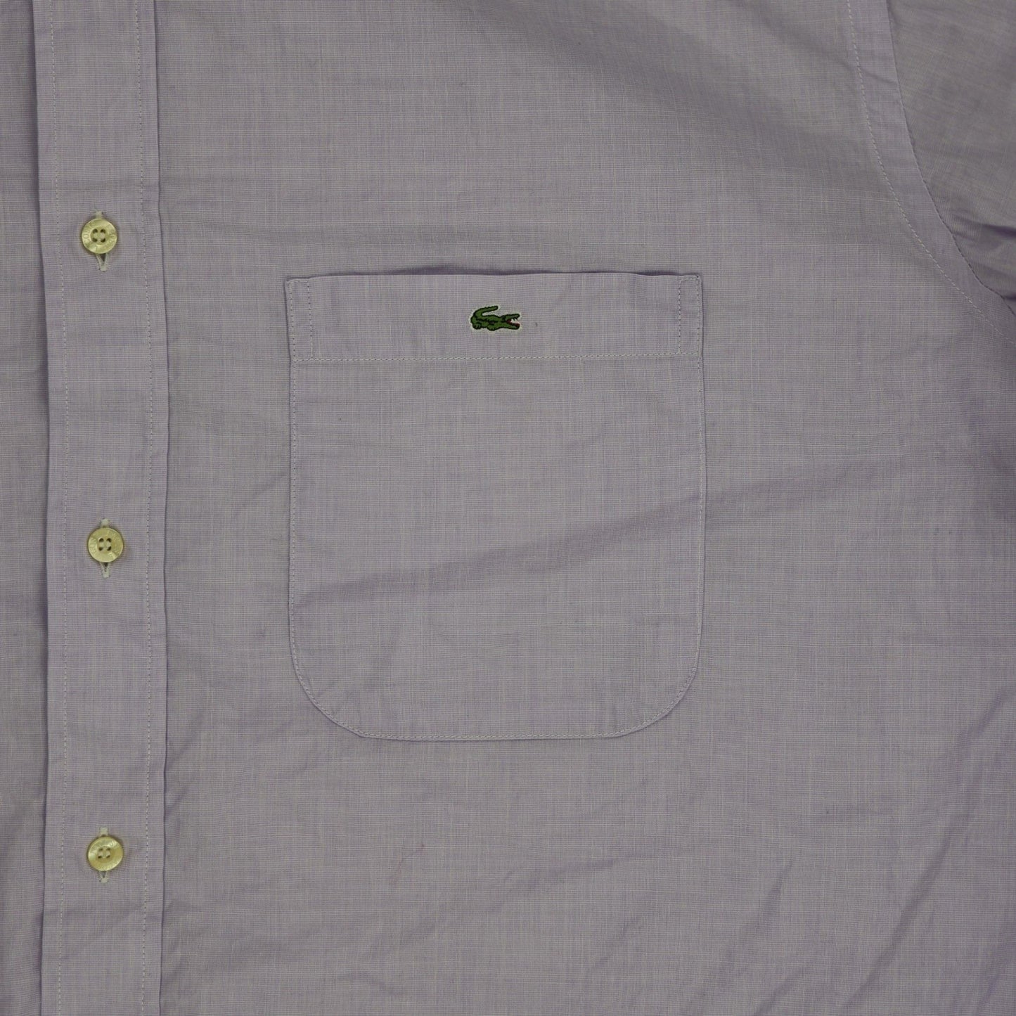Lacoste Lilac Cotton Button Up Long Sleeve Shirt Size 46 Large Vintage