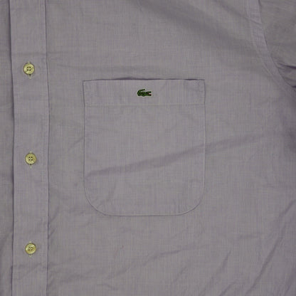 Lacoste Lilac Cotton Button Up Long Sleeve Shirt Size 46 Large Vintage