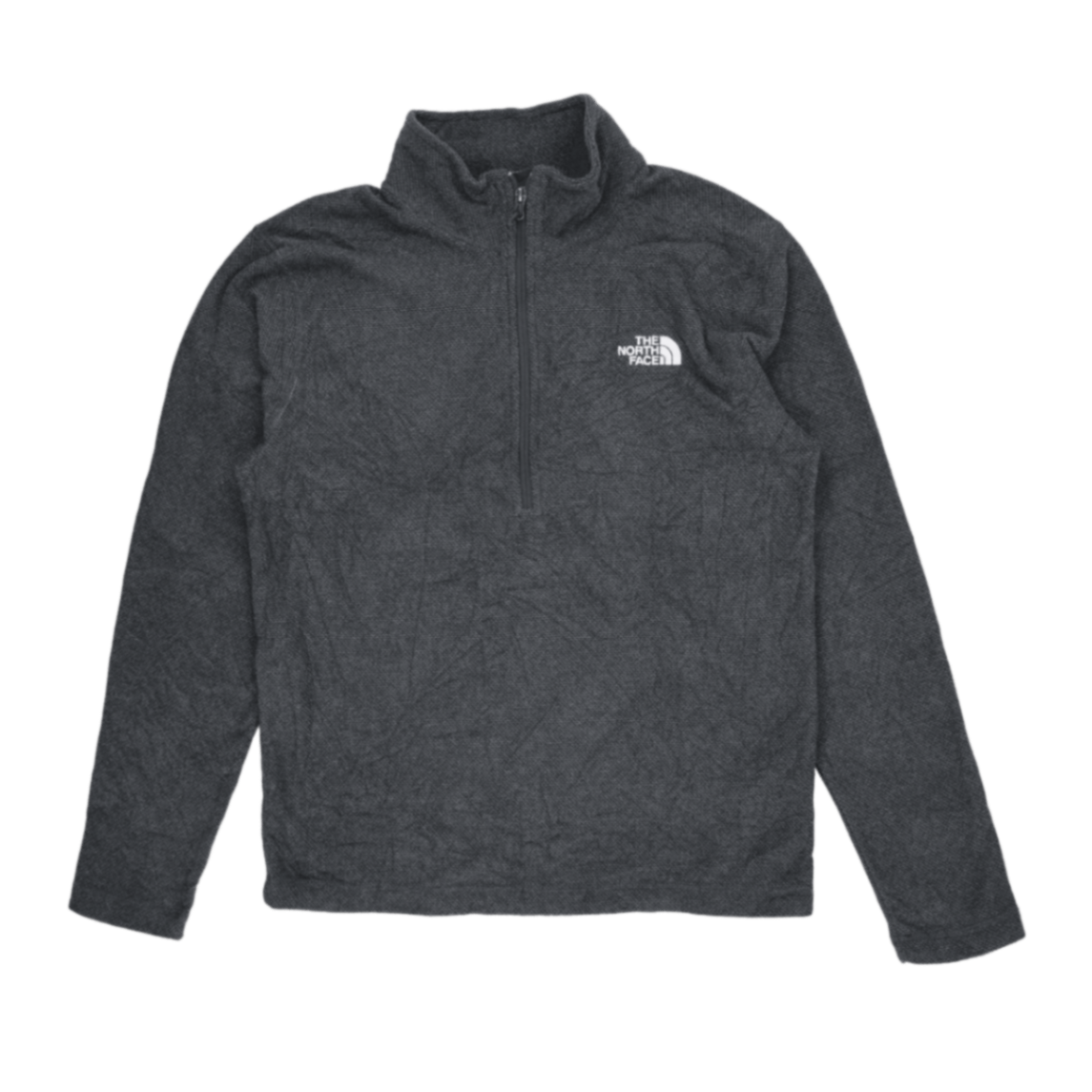 The North Face Men's Charcoal Pullover Fleece Jumper Size M Polyester Funnel Neck