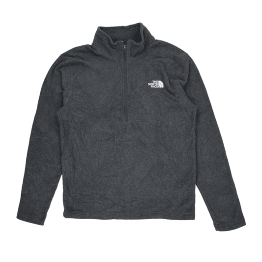 The North Face Men's Charcoal Pullover Fleece Jumper Size M Polyester Funnel Neck