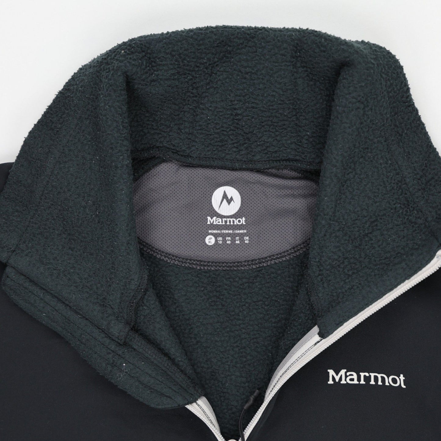 Marmot Women's Black Fleece Full Zip Outdoor Jacket UK 10 Polyester Fleece High Neck
