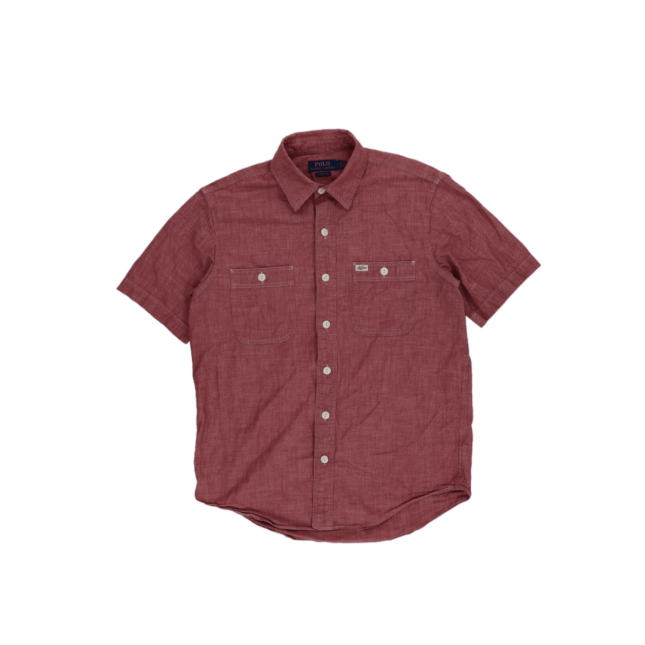 Polo Ralph Lauren Classic Fit Red Short Sleeve Shirt Size Small Linen Blend Casual