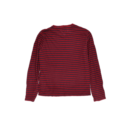 Tommy Hilfiger Casual Striped Long Sleeve T-Shirt Red Navy Size Medium Cotton