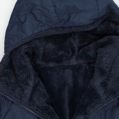 The North Face Navy Hooded Fleece Lined Parka Medium Polyester Outer