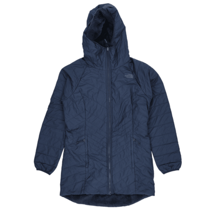 The North Face Navy Hooded Fleece Lined Parka Medium Polyester Outer