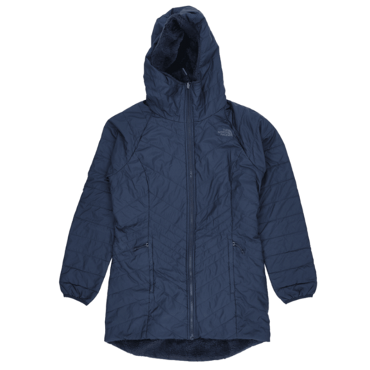 The North Face Navy Hooded Fleece Lined Parka Medium Polyester Outer