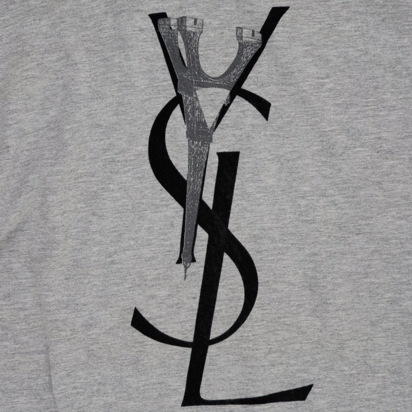 Yves Saint Laurent Grey Long Sleeve T-Shirt Men's Size M Cotton Crew Neck