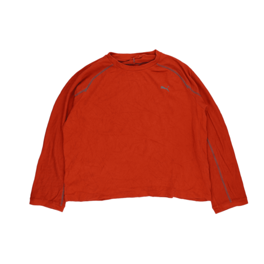 PUMA Vintage Red Long Sleeve T-Shirt for Men Size Large Cotton Crew Neck