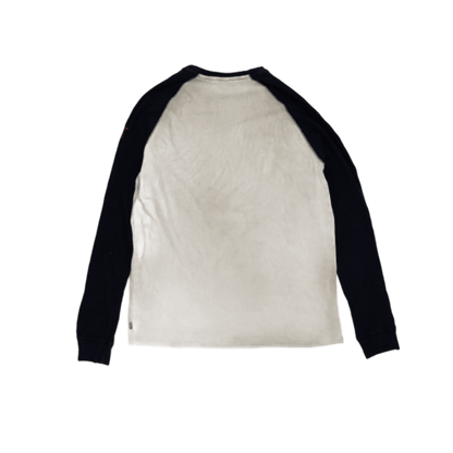 Levi's Skull & Rose Graphic Raglan Long Sleeve T-Shirt Beige Black XL 60% Cotton 40% Polyester