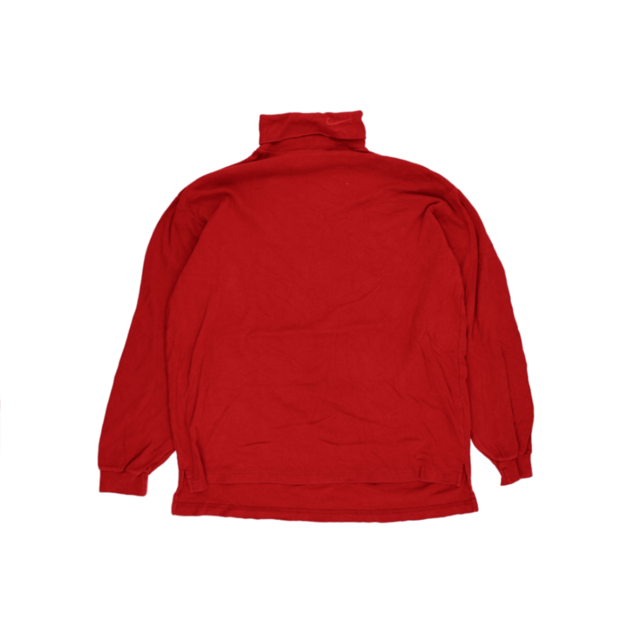 Nike Vintage Red Cotton Roll Neck T-Shirt Large