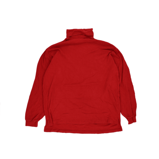 Nike Vintage Red Cotton Roll Neck T-Shirt Large