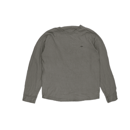 Lacoste Men's Grey Long Sleeve Crew Neck T-Shirt Large Cotton