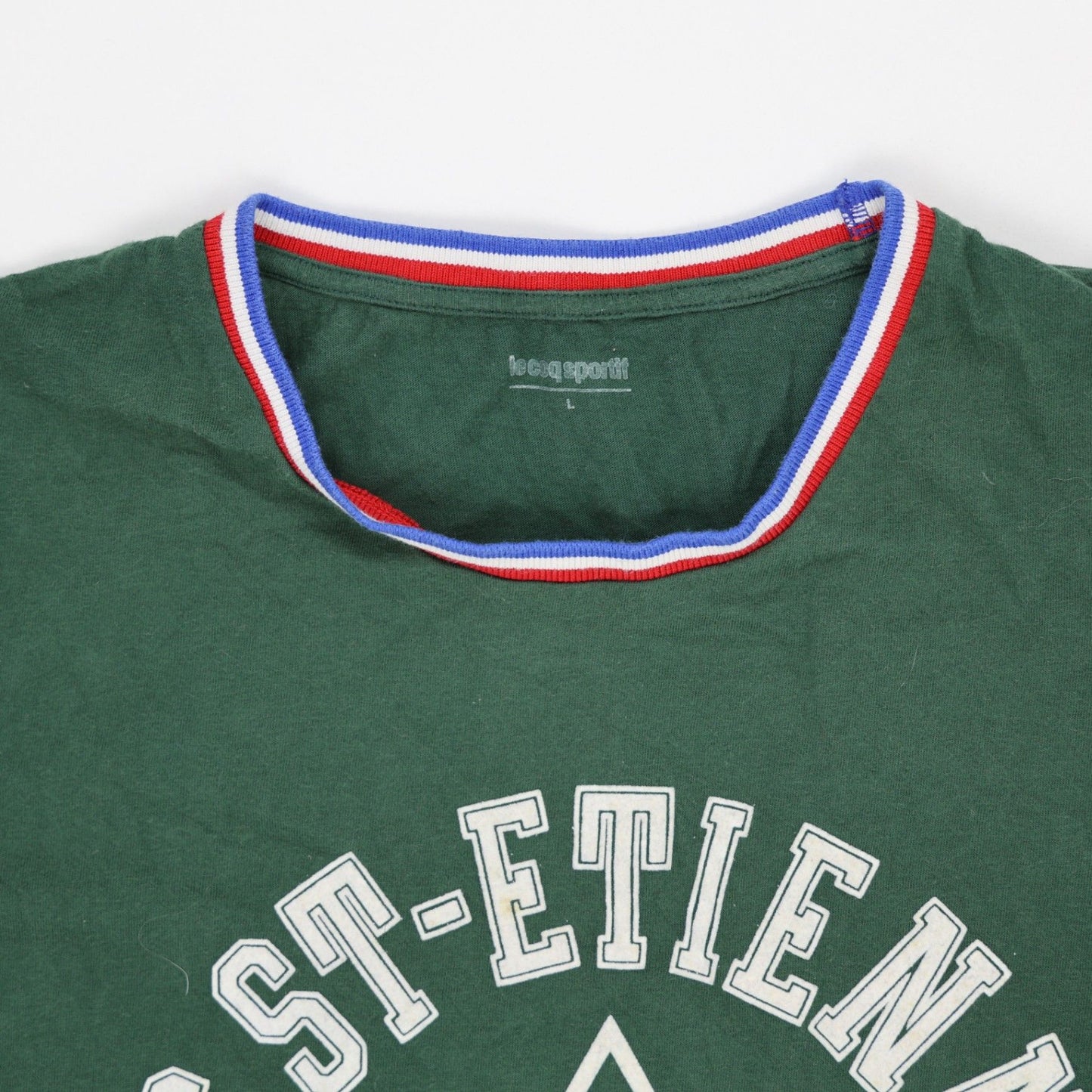 Le Coq Sportif AS St-Etienne Green Graphic T-Shirt Large Cotton Crew Neck
