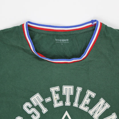 Le Coq Sportif AS St-Etienne Green Graphic T-Shirt Large Cotton Crew Neck