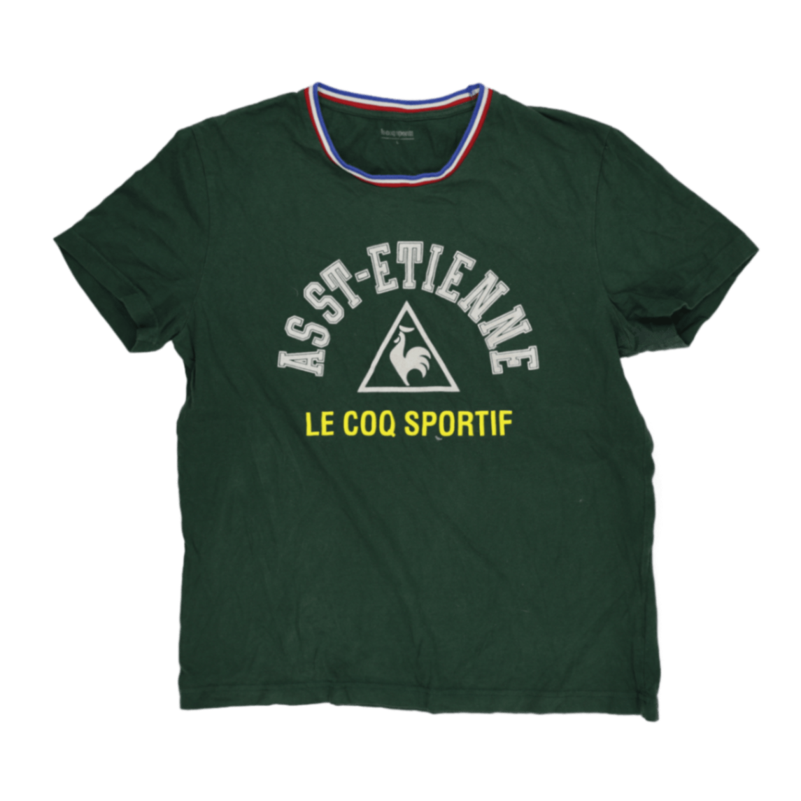Le Coq Sportif AS St-Etienne Green Graphic T-Shirt Large Cotton Crew Neck