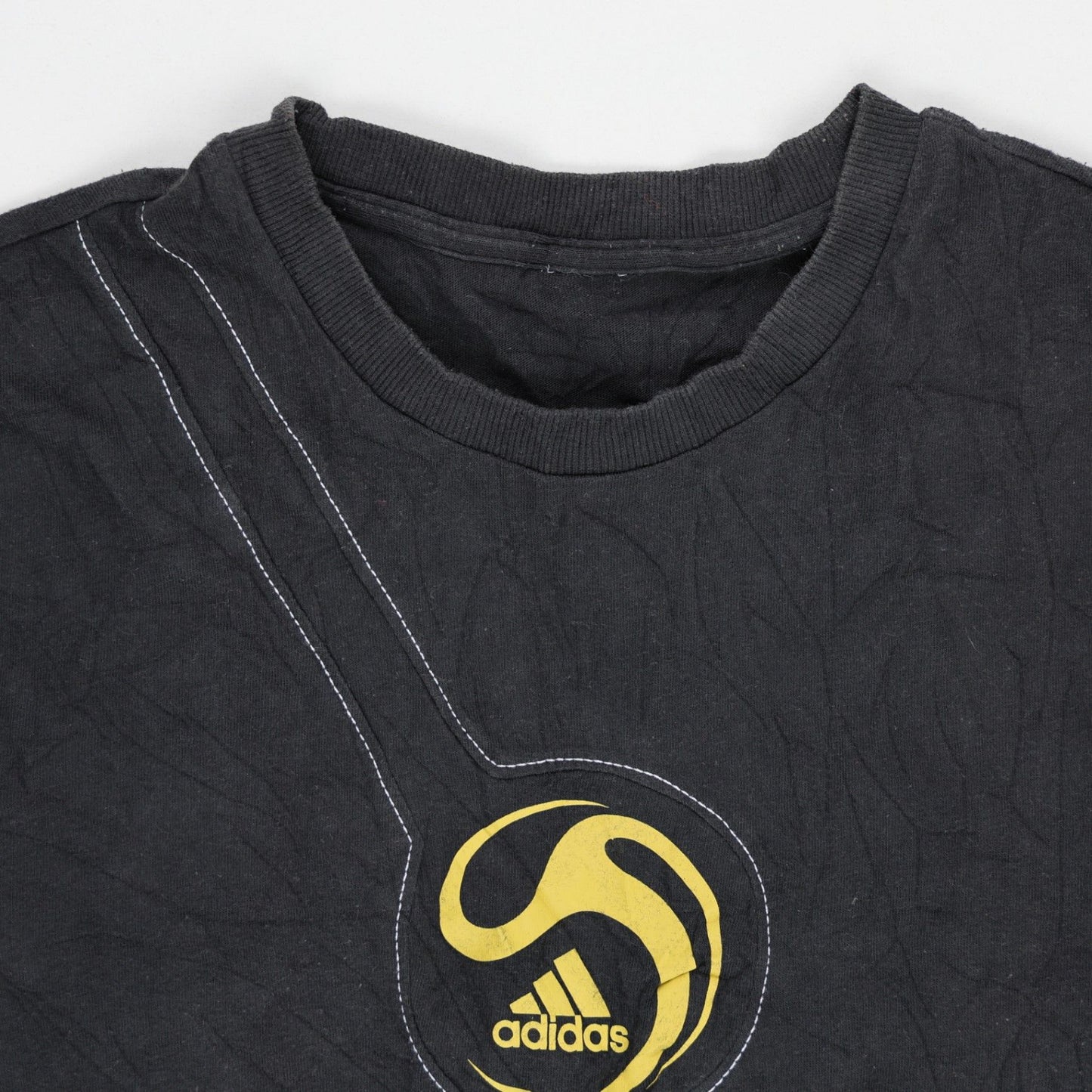 adidas Vintage Long Sleeve Black Graphic T-Shirt Size Large Cotton Crew Neck