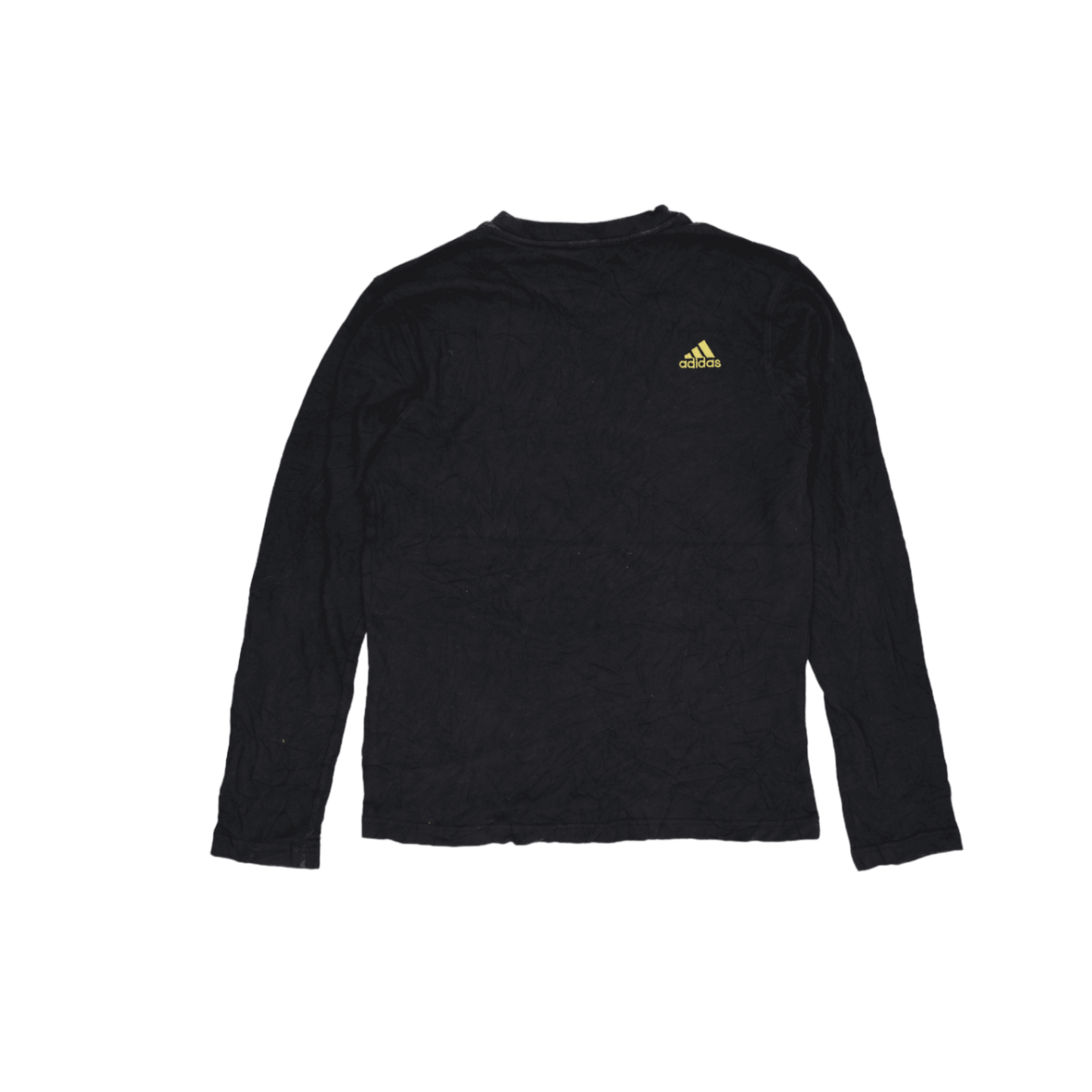adidas Vintage Long Sleeve Black Graphic T-Shirt Size Large Cotton Crew Neck