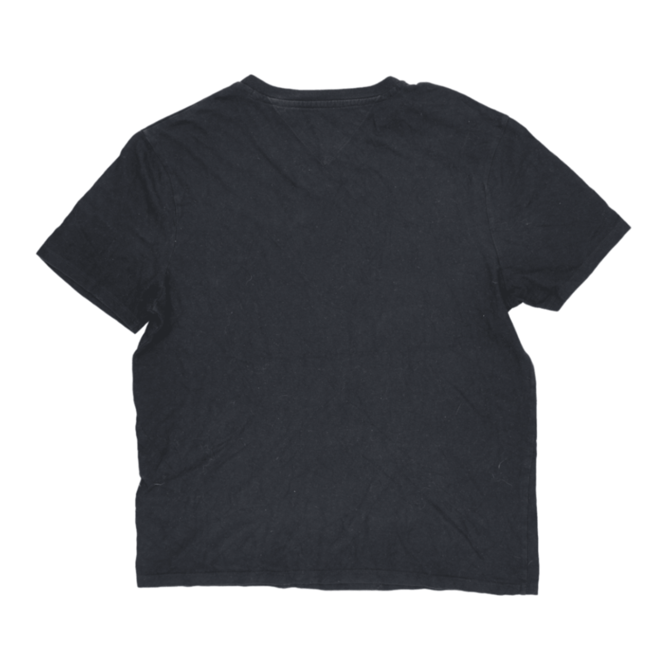 Tommy Hilfiger Black V-Neck Short Sleeve T-Shirt for Men Size M 100 Percent Cotton Casual Wear