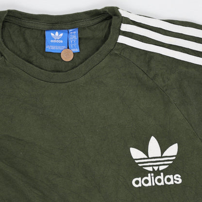 adidas Originals Khaki Long Sleeve Trefoil Logo Shirt Large Cotton Streetwear