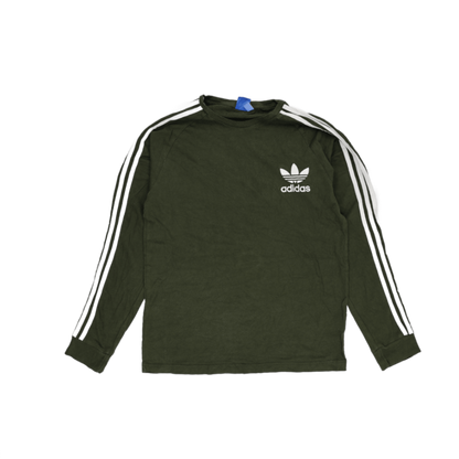 adidas Originals Khaki Long Sleeve Trefoil Logo Shirt Large Cotton Streetwear