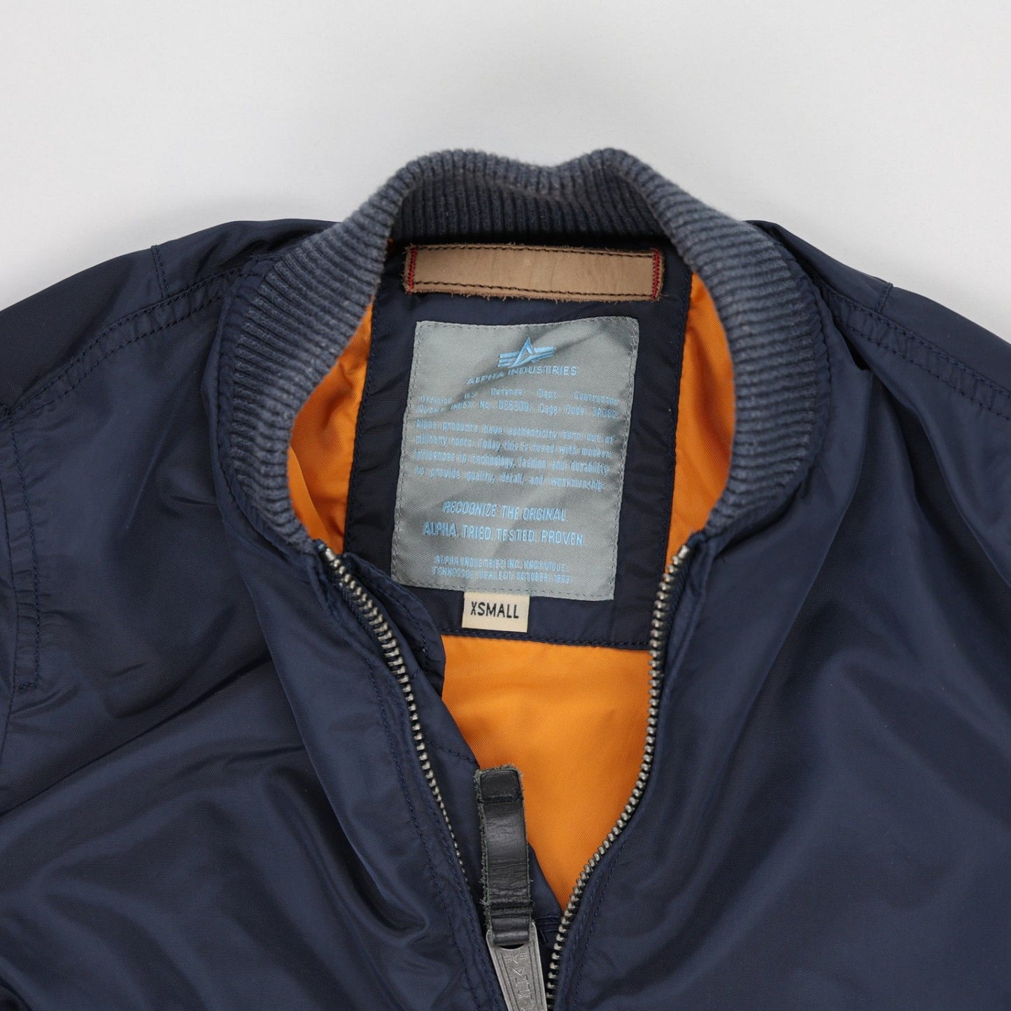 Alpha Industries MA-1 Bomber Jacket Navy XS Nylon Mens
