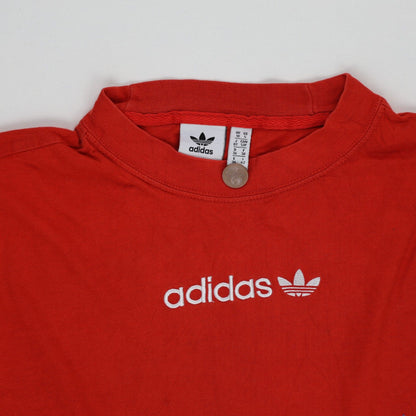 Adidas Originals Red Long Sleeve T-Shirt Men's Size 10 Medium Cotton Crew Neck Casual