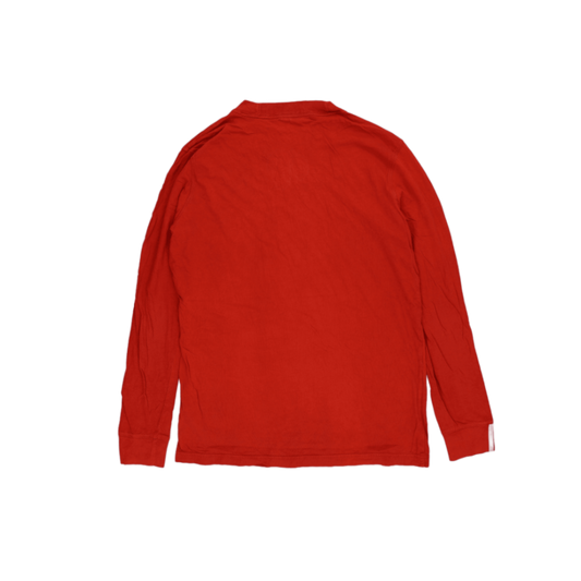 Adidas Originals Red Long Sleeve T-Shirt Men's Size 10 Medium Cotton Crew Neck Casual
