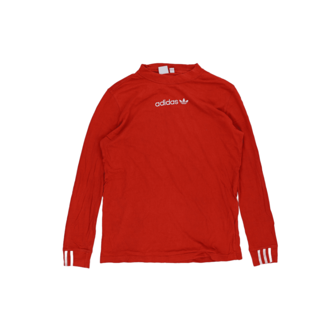 Adidas Originals Red Long Sleeve T-Shirt Men's Size 10 Medium Cotton Crew Neck Casual