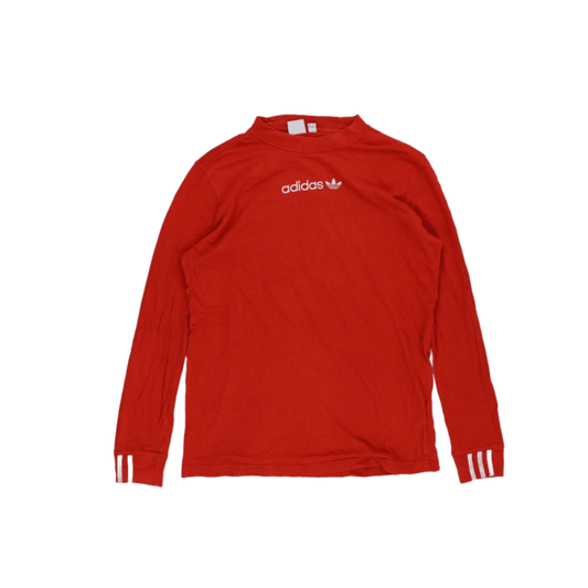 Adidas Originals Red Long Sleeve T-Shirt Men's Size 10 Medium Cotton Crew Neck Casual