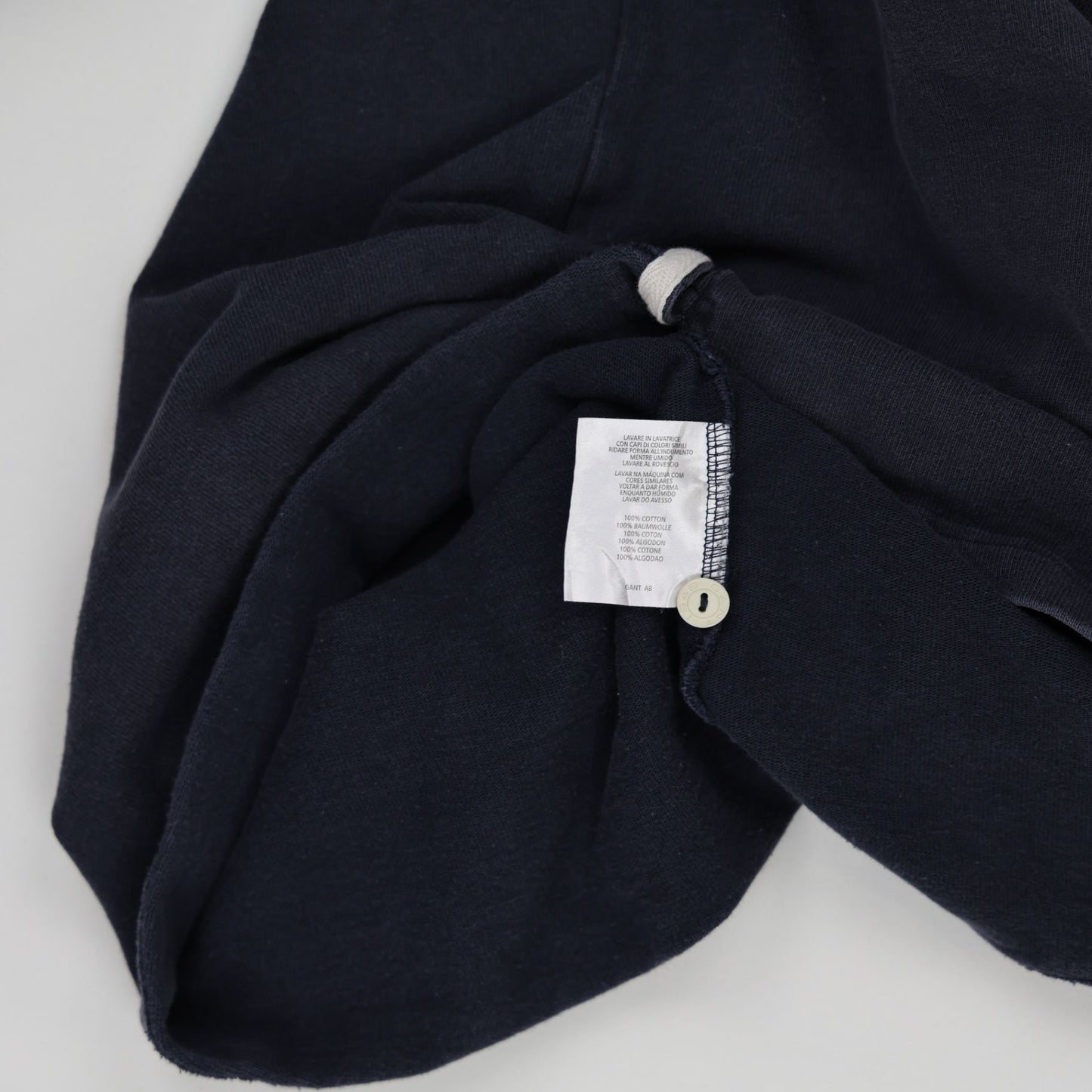 GANT Navy Long Sleeve Rugby Polo Shirt for Men Size L 100% Cotton