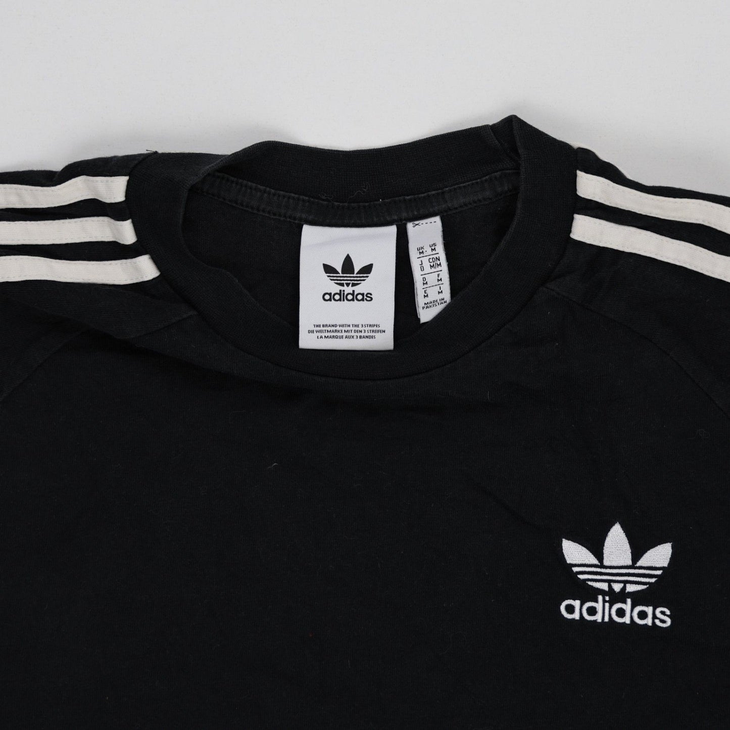 Adidas Black Long Sleeve Cotton Crewneck T-Shirt Size L Men's Sportswear