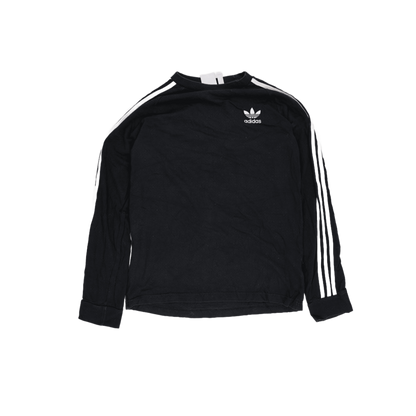 Adidas Black Long Sleeve Cotton Crewneck T-Shirt Size L Men's Sportswear