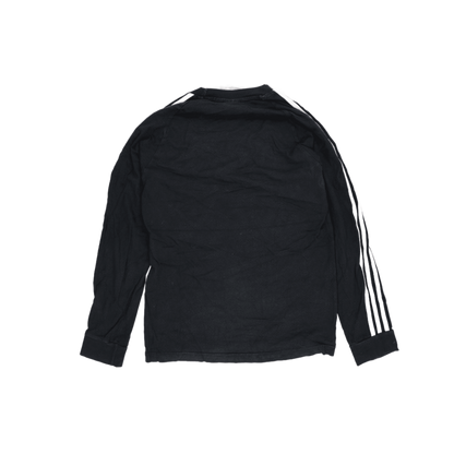 Adidas Black Long Sleeve Cotton Crewneck T-Shirt Size L Men's Sportswear