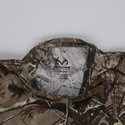 Realtree Outfitters Camouflage T-Shirt Brown Camo XXL 100 Percent Cotton Crew Neck Outdoor Tee