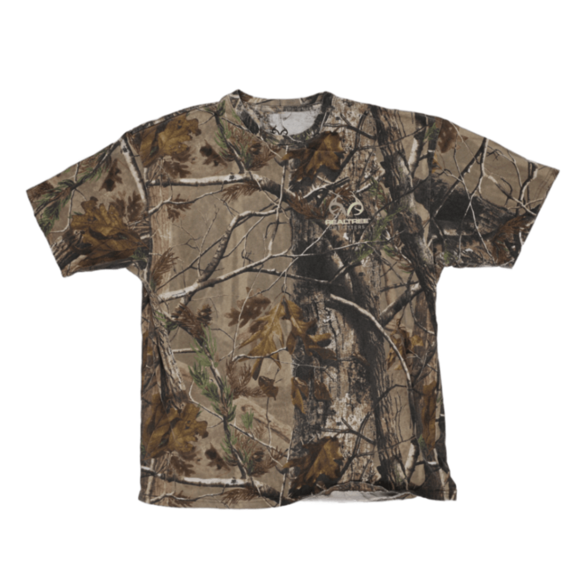 Realtree Outfitters Camouflage T-Shirt Brown Camo XXL 100 Percent Cotton Crew Neck Outdoor Tee