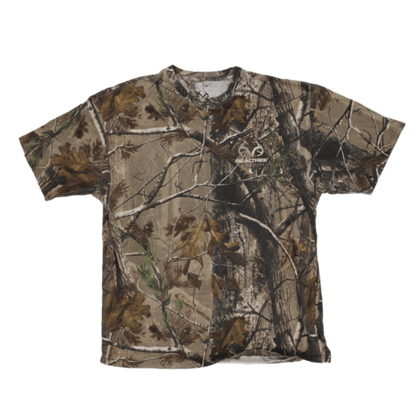 Realtree Outfitters Camouflage T-Shirt Brown Camo XXL 100 Percent Cotton Crew Neck Outdoor Tee
