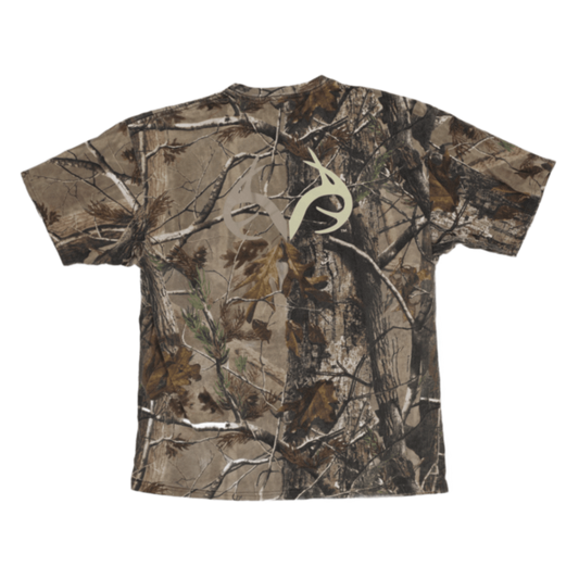 Realtree Outfitters Camouflage T-Shirt Brown Camo XXL 100 Percent Cotton Crew Neck Outdoor Tee