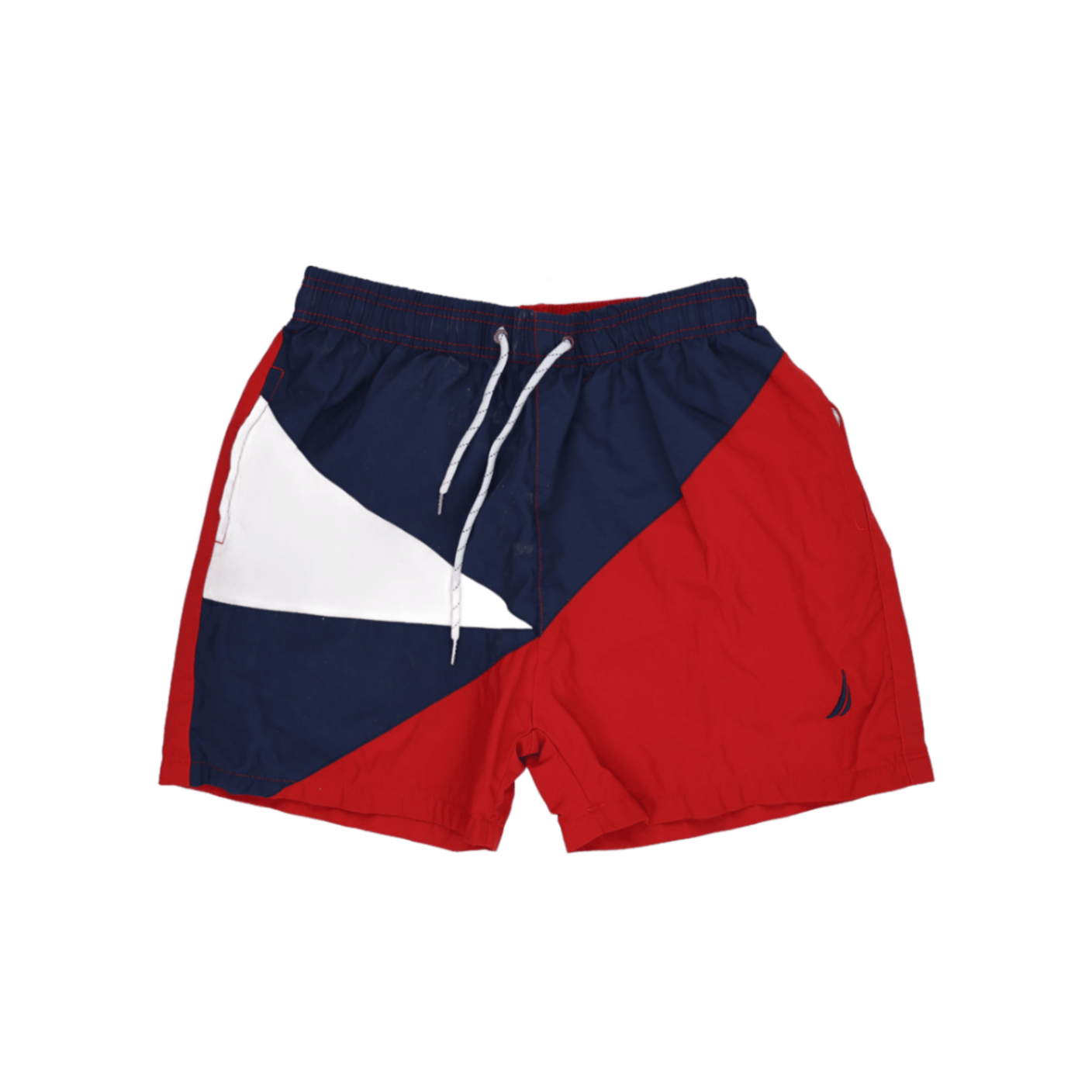Nautica Colourblock Swim Shorts Red Navy White XL 15 Inseam Nylon