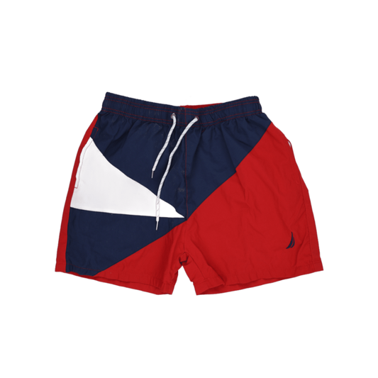 Nautica Colourblock Swim Shorts Red Navy White XL 15 Inseam Nylon