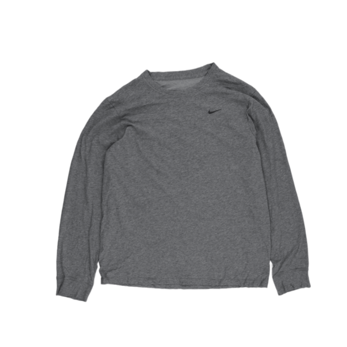 Nike Men's Grey Long Sleeve Cotton T-Shirt Size Large Casual Crew Neck
