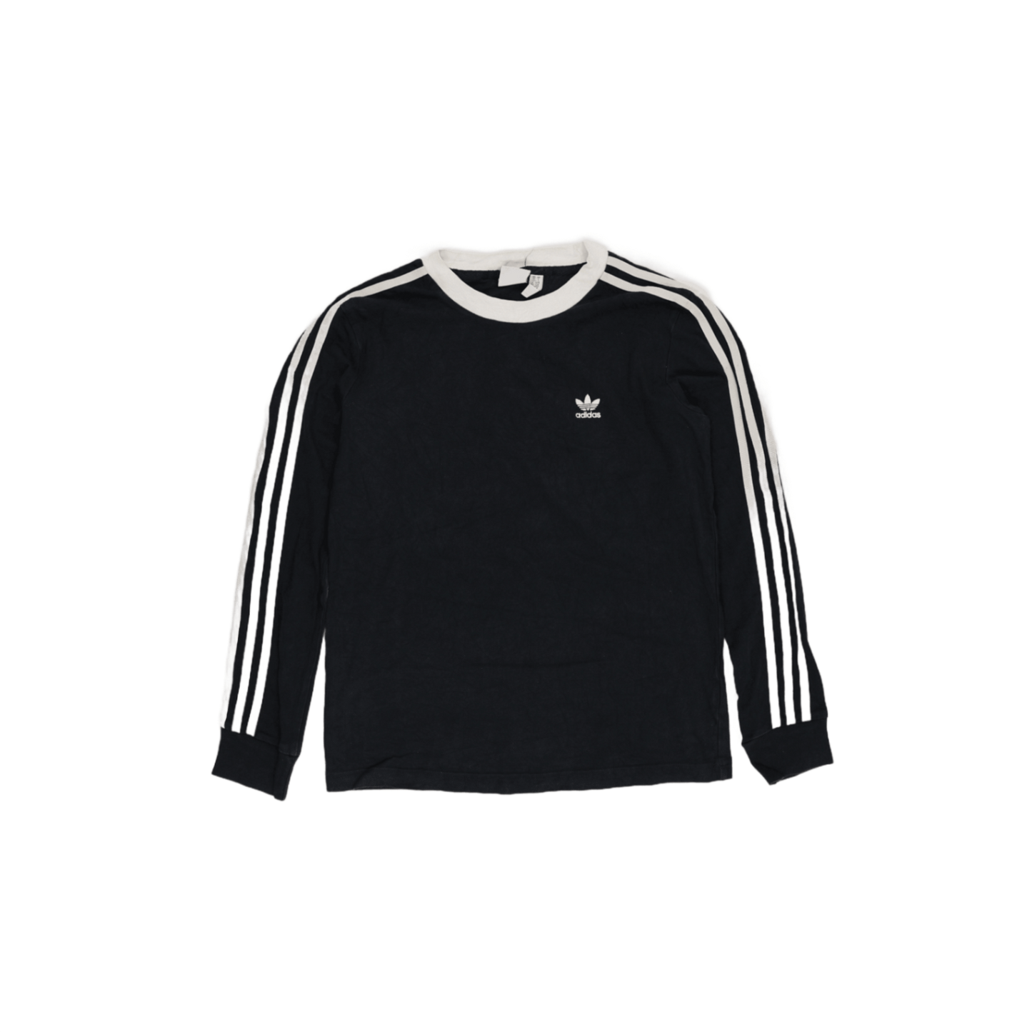 adidas Originals Black Long Sleeve T-Shirt Size L Cotton Crew Neck