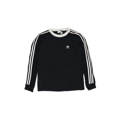 adidas Originals Black Long Sleeve T-Shirt Size L Cotton Crew Neck