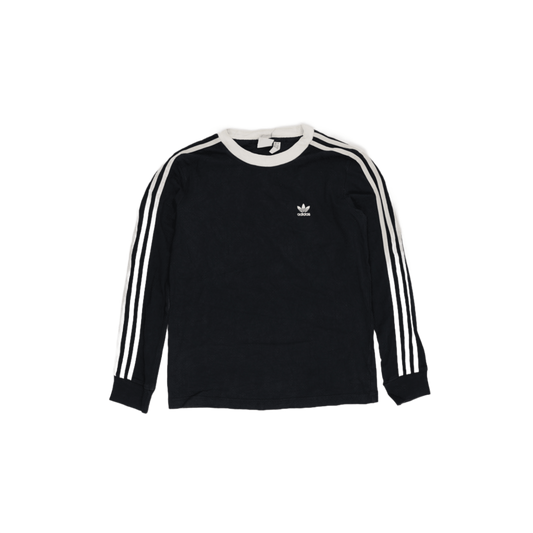 adidas Originals Black Long Sleeve T-Shirt Size L Cotton Crew Neck