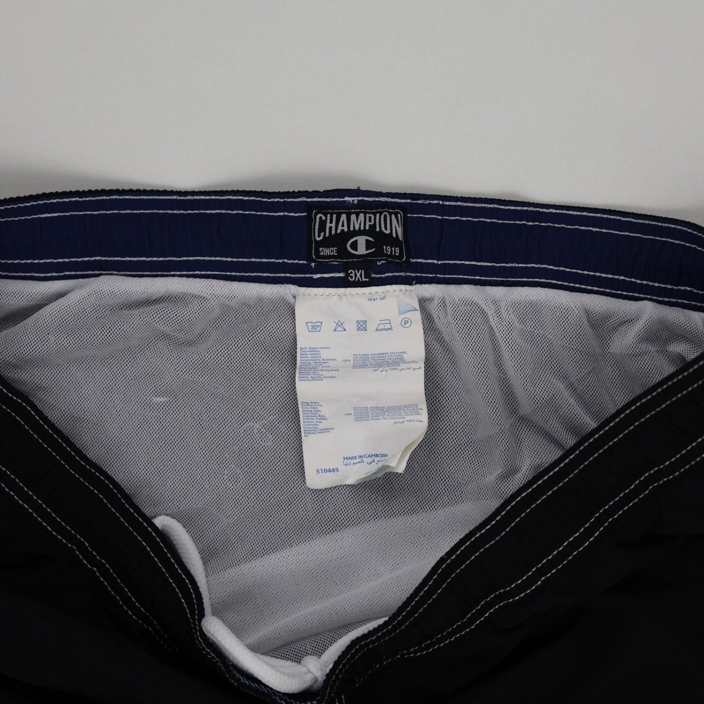 Champion Swim Shorts Black 3XL Polyester Mens 15 Inseam