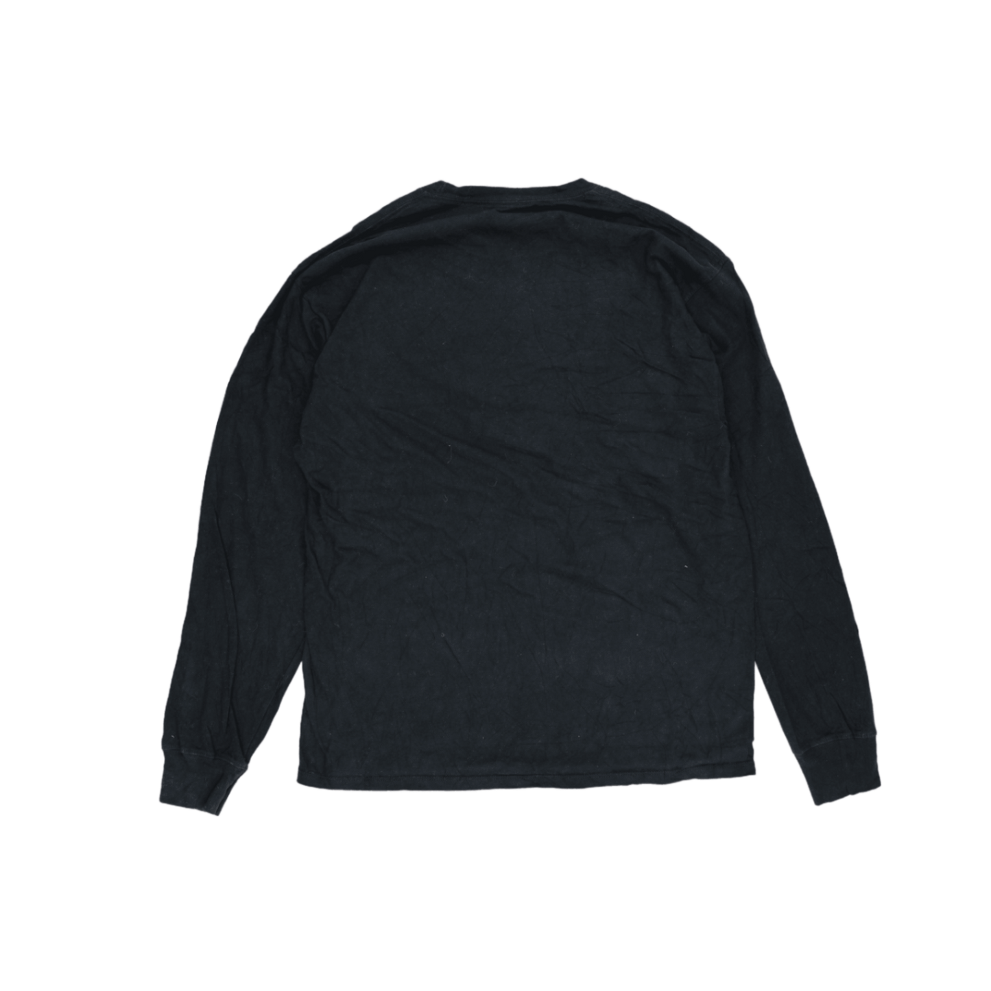 Champion Black Long Sleeve T-Shirt Large Cotton Crew Neck Men's