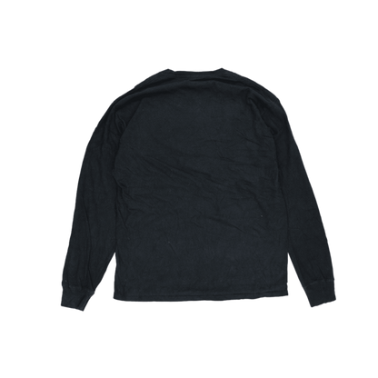 Champion Black Long Sleeve T-Shirt Large Cotton Crew Neck Men's