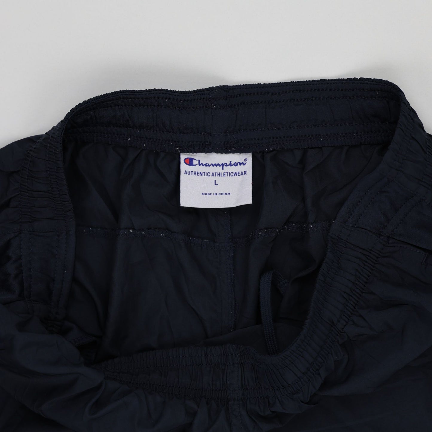 Champion Navy Blue Athletic Shorts Large 19 Inseam Nylon Mens