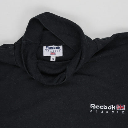 Reebok Vintage Black Turtleneck Sweatshirt Men XL Cotton Blend