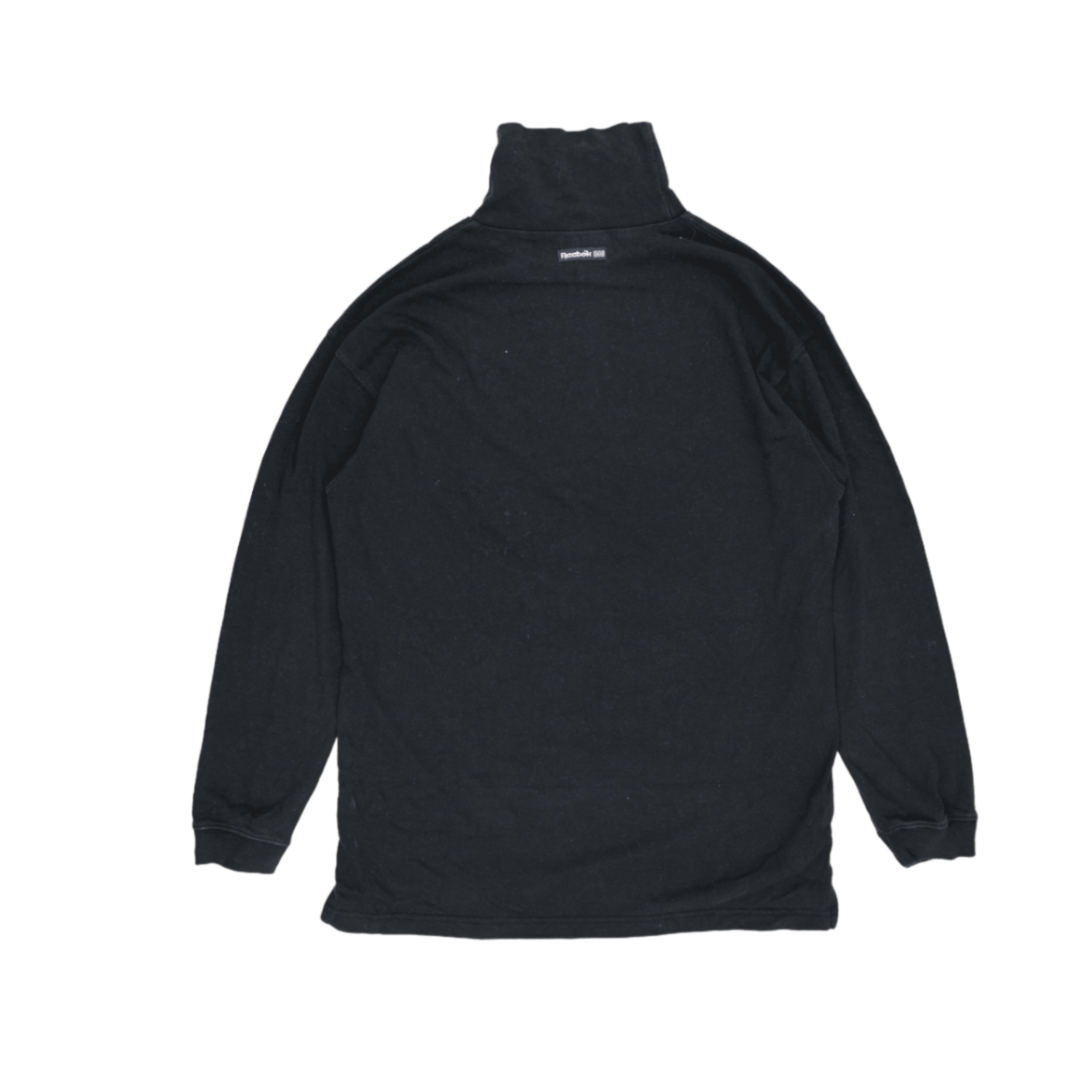 Reebok Vintage Black Turtleneck Sweatshirt Men XL Cotton Blend