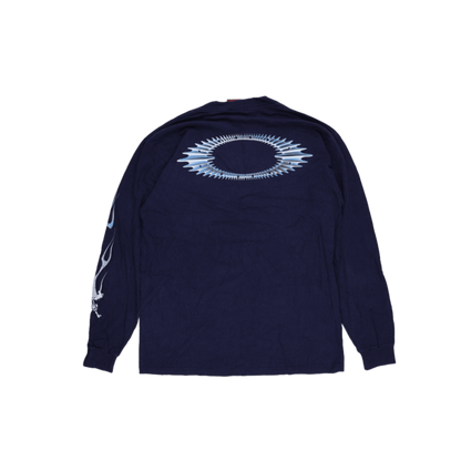 Oakley Vintage Navy Long Sleeve T-Shirt Men Medium Cotton Streetwear Crew Neck